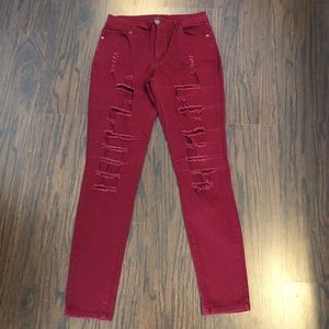 Redfox jeans distressed stretch juniors size 11